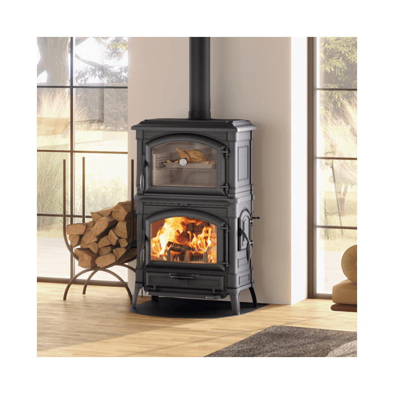 Houtkachel Isotta Forno EVO antraciet zwart 11 kW - Afbeelding 2